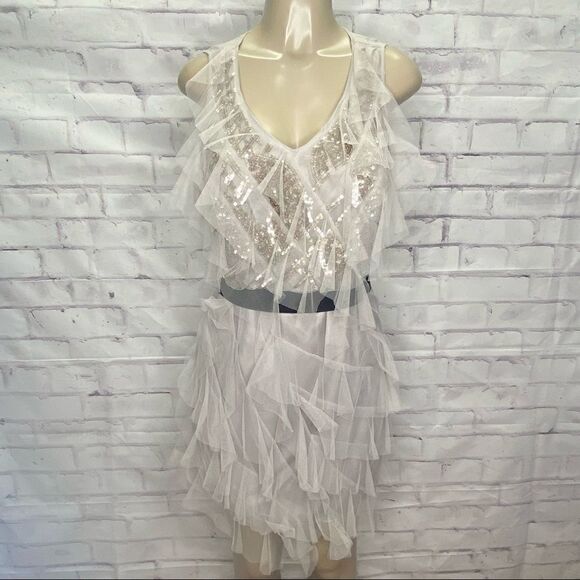 Sachin + Babi for Ankasa Ruffle Sequin Dress size 8 - Picture 2 of 14